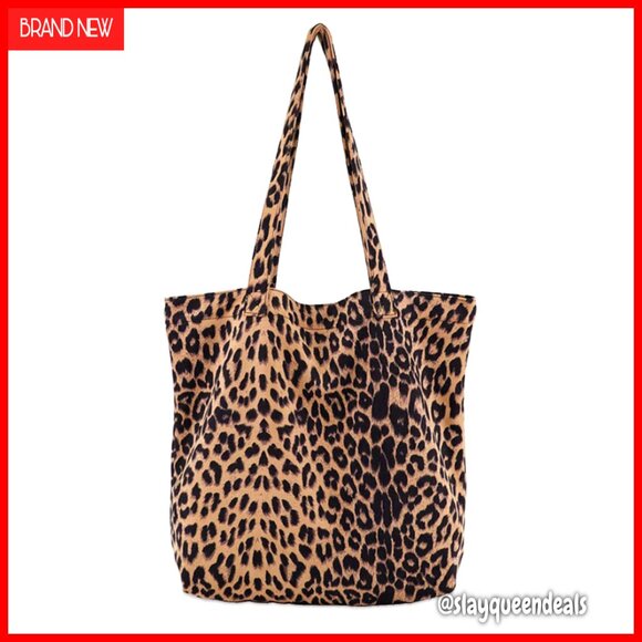 KAIA leopard print tote bag | with Free Pouch | Oriental  Large Leopard Tote Shoulder Bag Lightweight Travel Satchel Purse